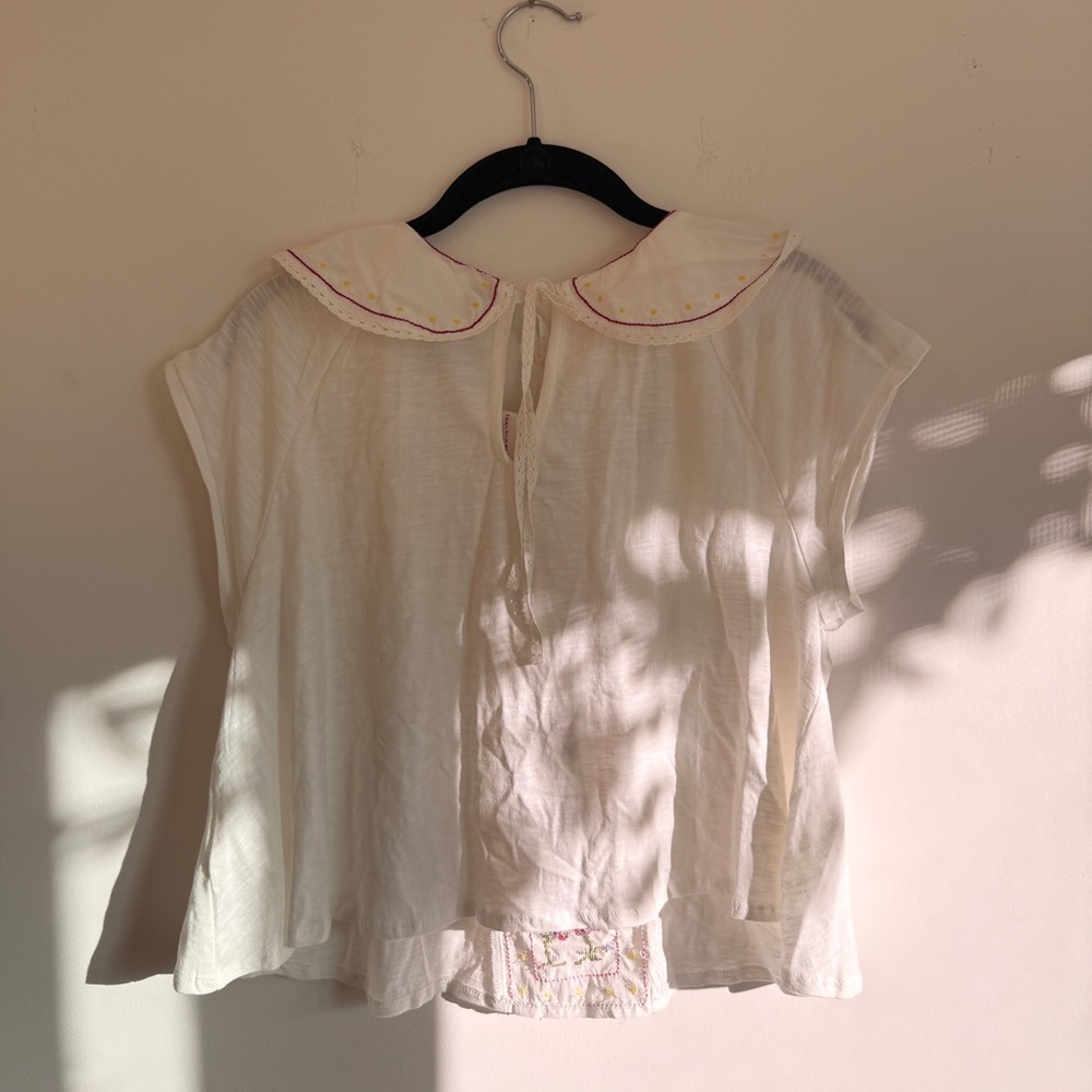 Anthropologie Embroidered White Blouse, Size Small - Picture 3 of 5